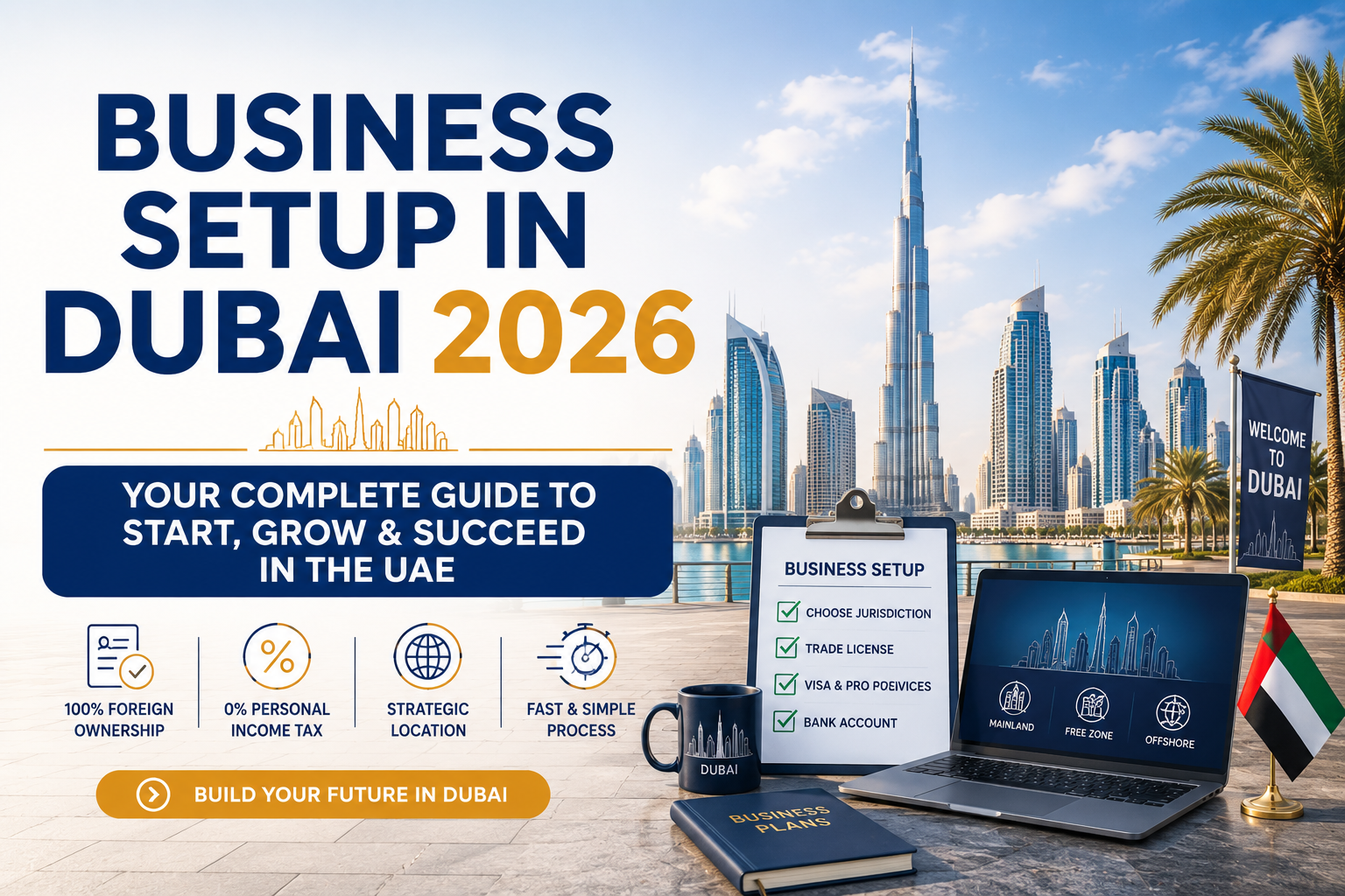 Indian investor holding new UAE Golden Visa residence card with Dubai property keys and apartment view of Marina â€” 2026