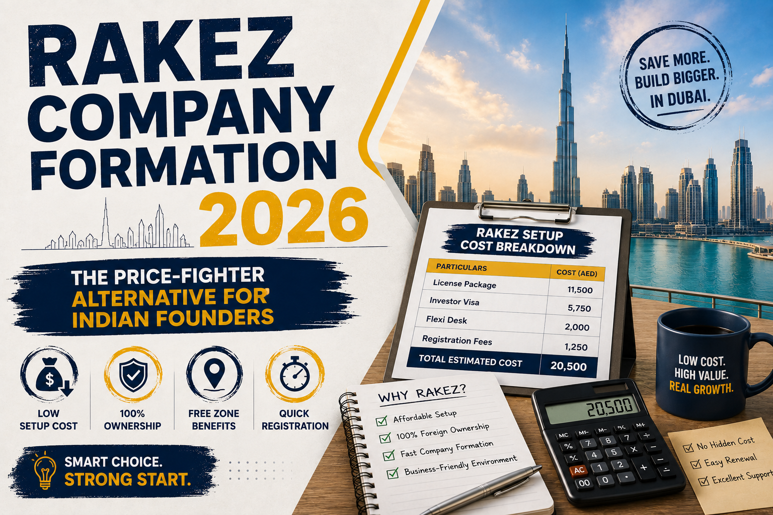 Indian investor holding new UAE Golden Visa residence card with Dubai property keys and apartment view of Marina â€” 2026